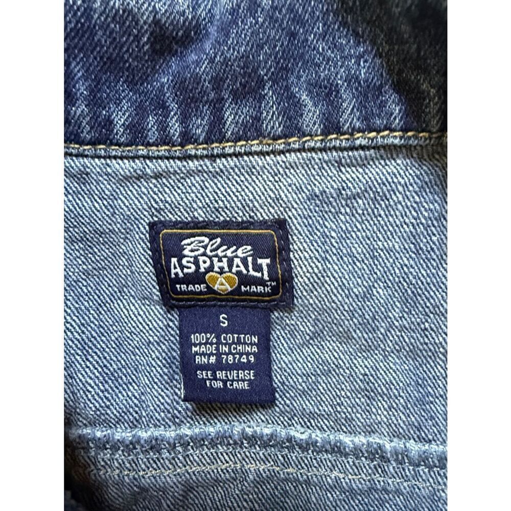 Asphalt Blue Denim Crop Jacket Vest Size S - Picture 2 of 6